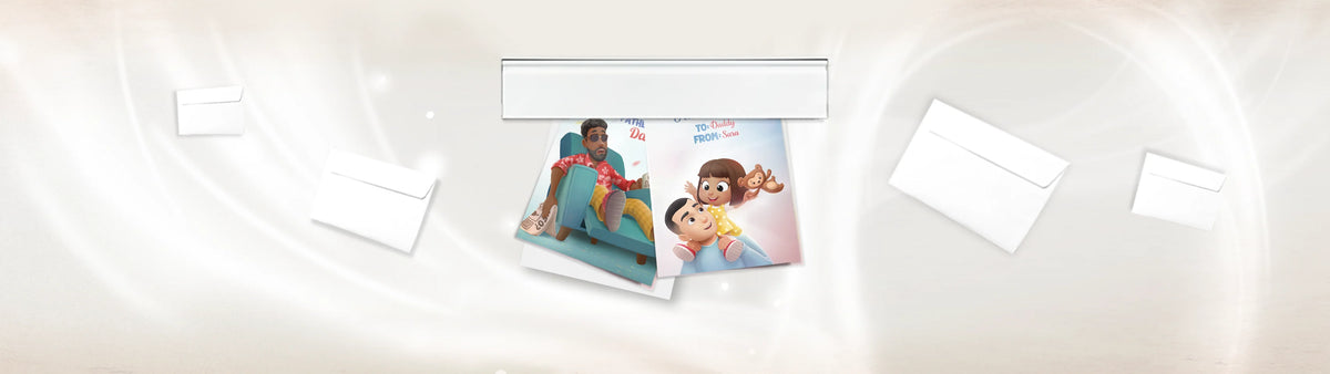 Rendez la fête des pères encore plus spéciale avec une de nos cartes de vœux personnalisés ! Choisissez votre favorite et entrez votre petit message à l'intérieur !