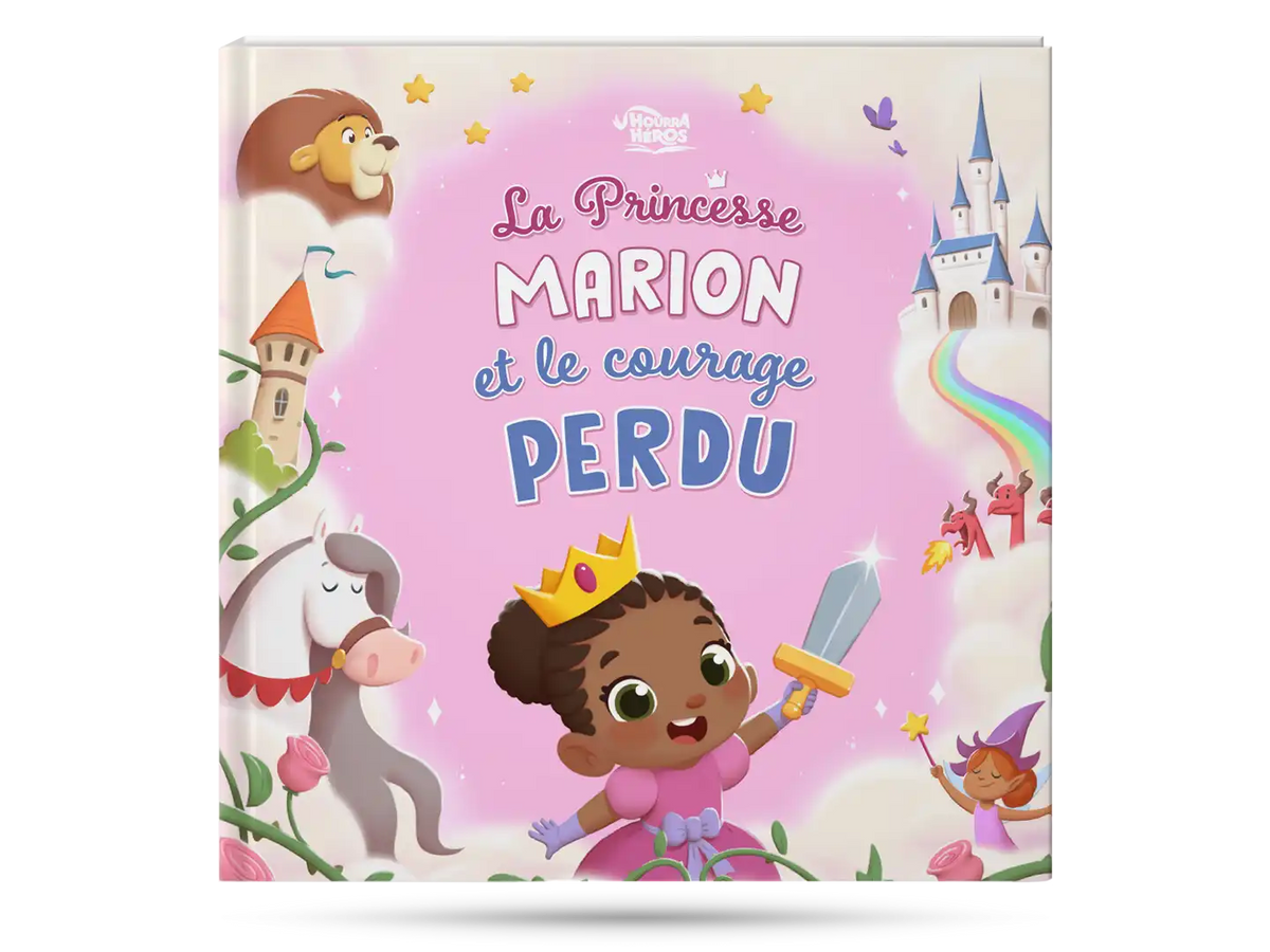 Couverture du livre personnalisé pour les petites princesses. Un cadeau précieux et unique.