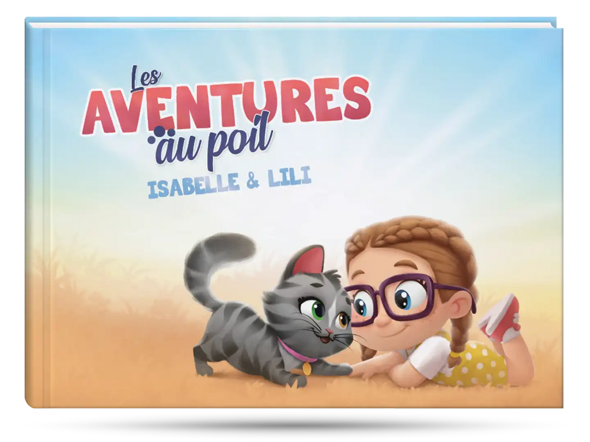 Dans ce livre personnalisé pour un enfant et son chat, plongez ce duo dans des aventures fantastiques.
