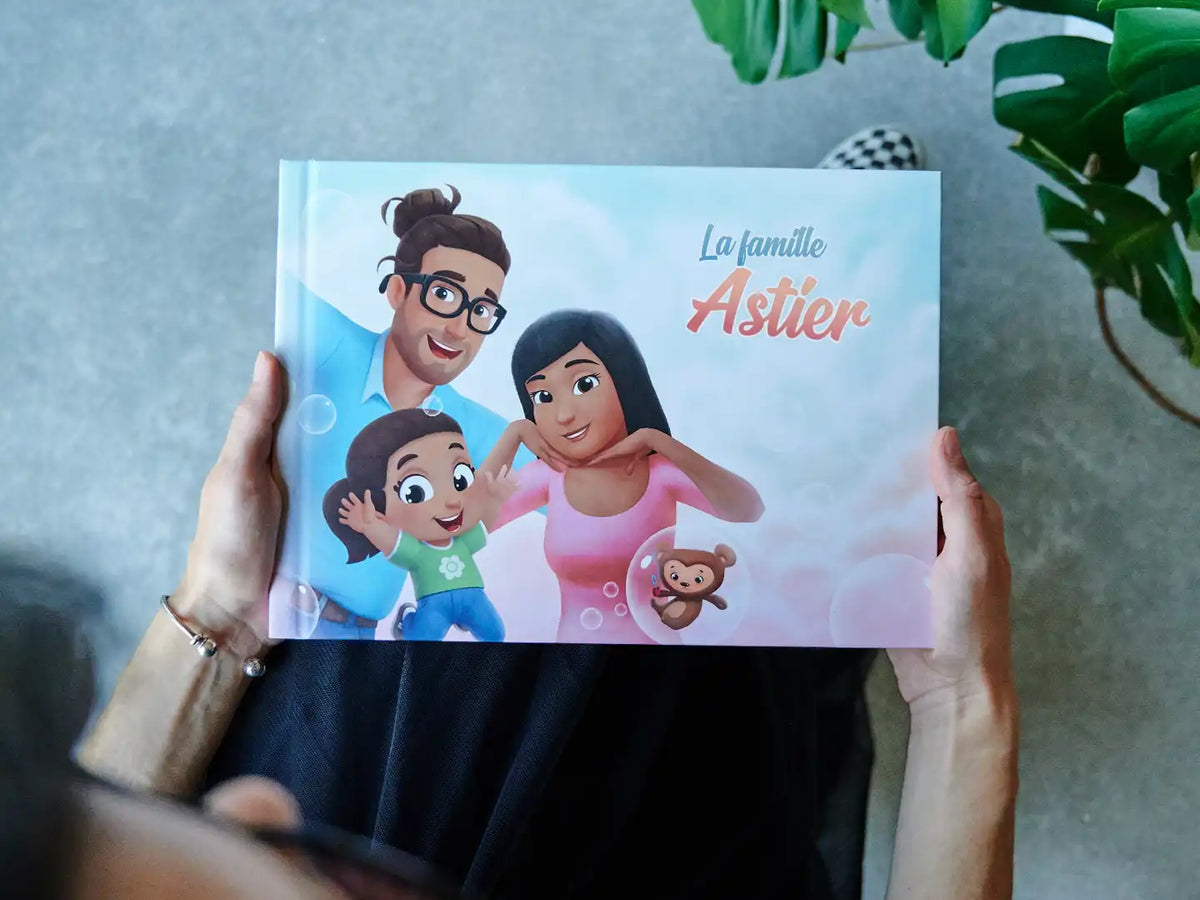 Livre familial à personnaliser et offrir pour Noël, un anniversaire ou la fête des pères.