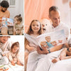 Réunissez Papa et ses deux enfants autour de la lecture grâce au livre personnalisé pour Papa de chez Hourra Héros.