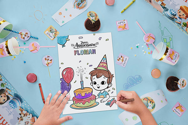 Coloriage d'anniversaire personnalisé et gratuit