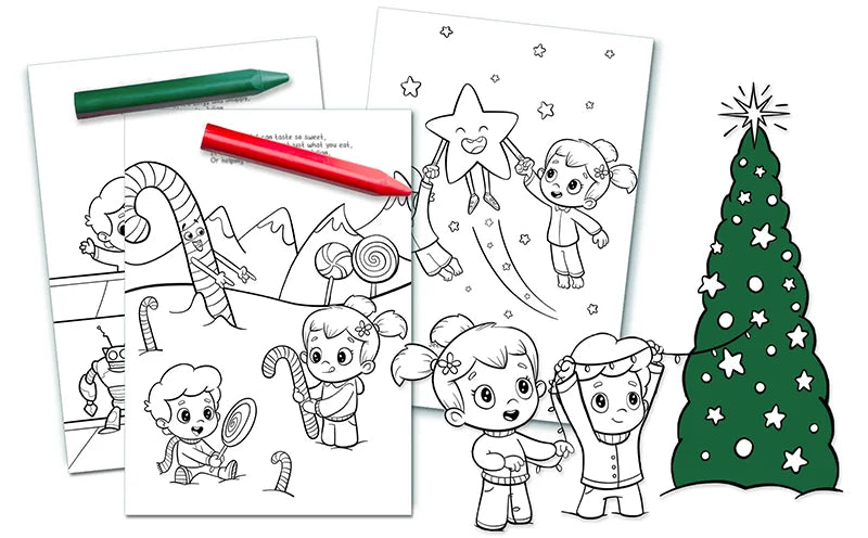 Coloriage de Noël pour deux enfants