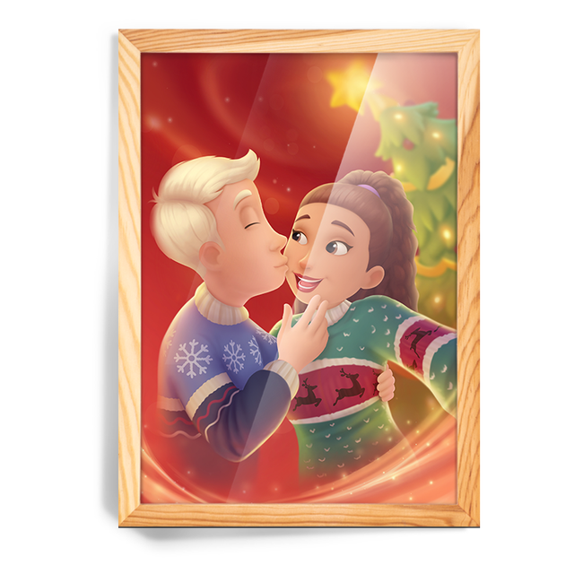 Portrait de Noël avec votre amoureuse