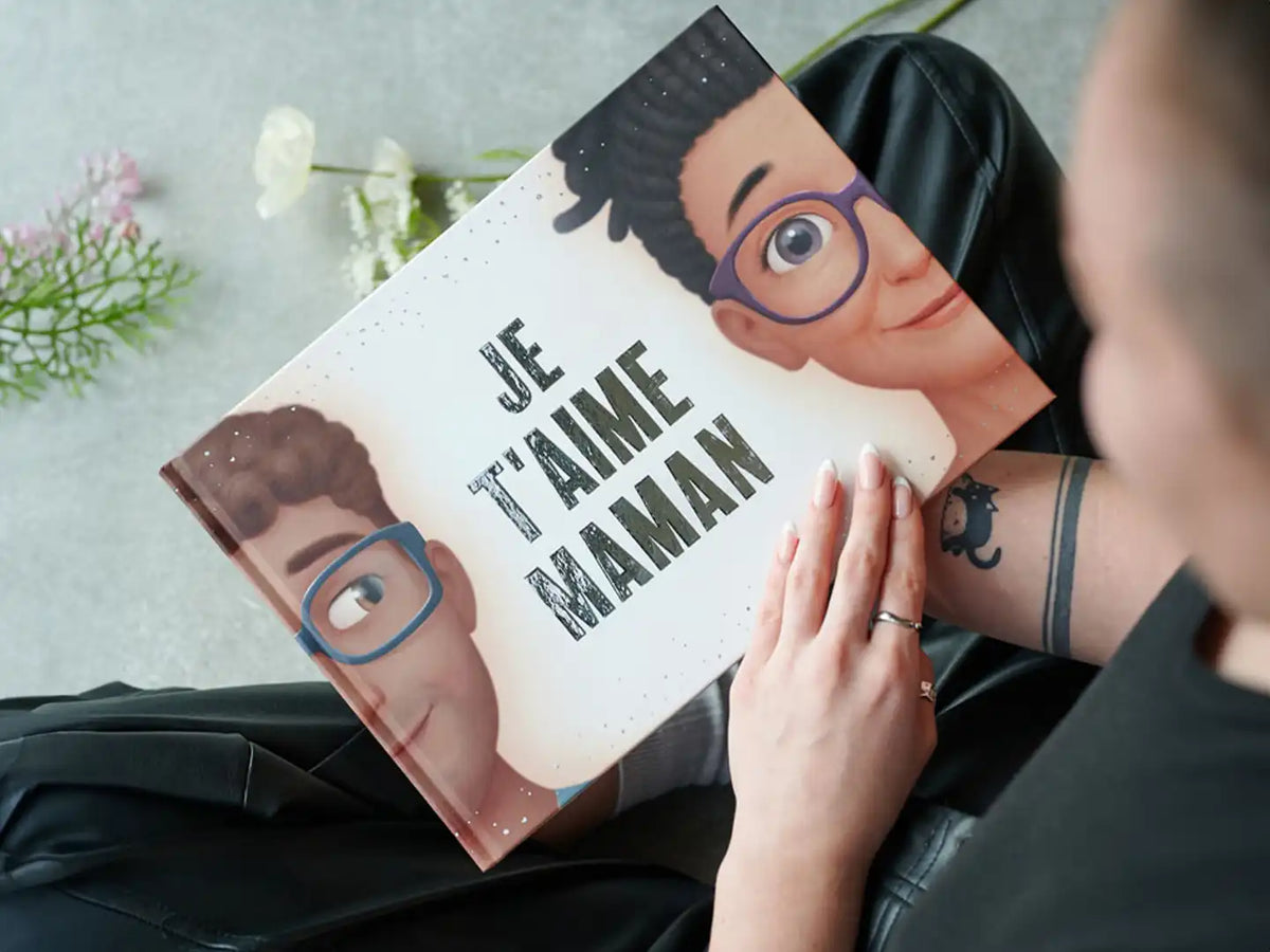 La couverture du livre personnalisé pour maman.