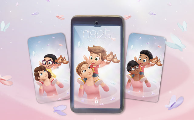 Fond d'écran personnalisé gratuit pour Maman + enfant