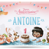 La couverture du livre d'anniversaire personnalisé qui est le cadeau parfait pour un enfant d'un an.