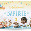 La couverture du livre d'anniversaire personnalisé qui est le cadeau parfait pour un enfant de trois ans.