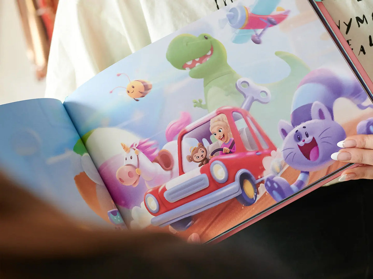 Une illustration vibrante d'un livre personnalisé qui constitue un excellent cadeau pour votre amie.