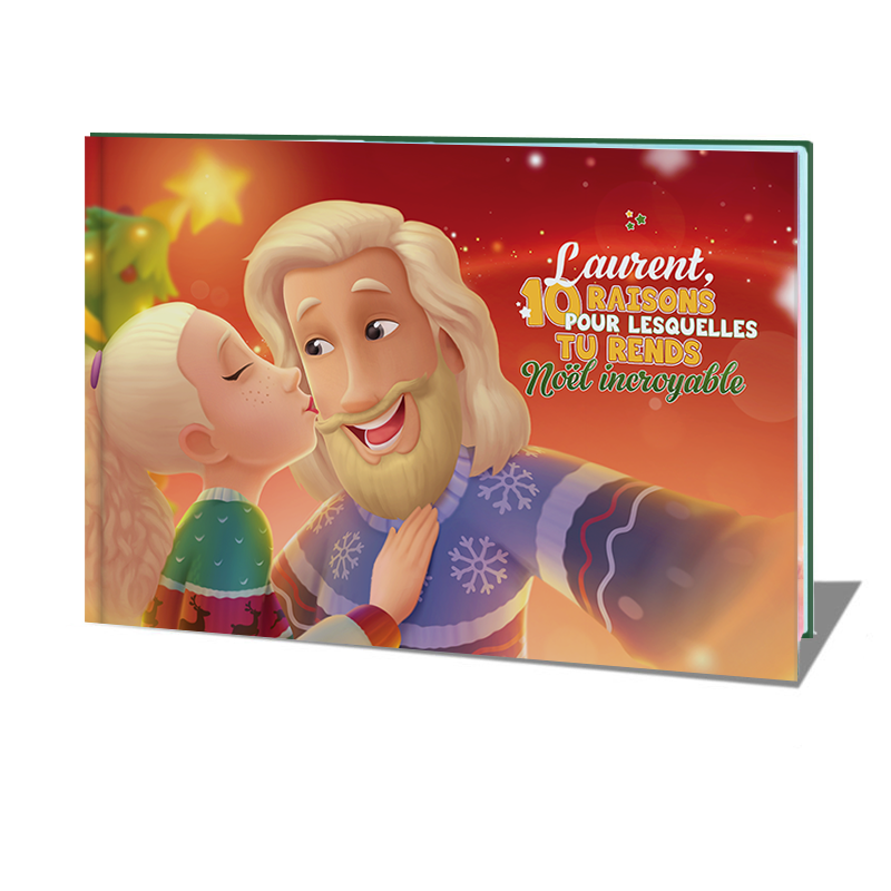 Un livre personnalisé de Noël pour les couples, parfait pour dire Je t'aime.